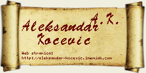 Aleksandar Kočević vizit kartica
